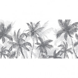 Papier peint jungle Blanc/Gris